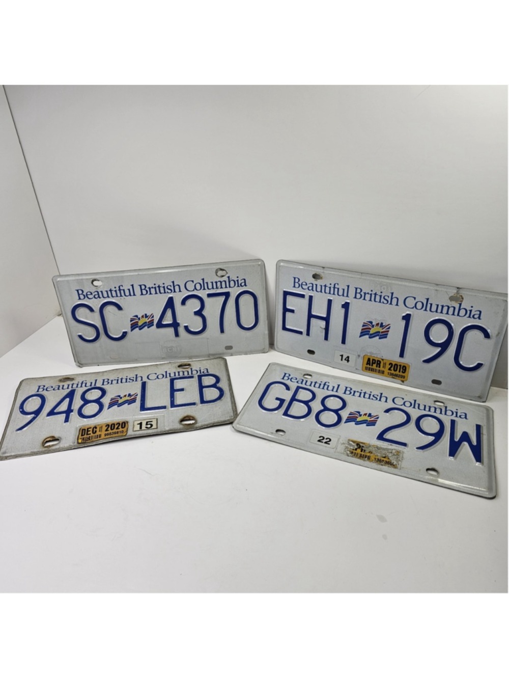 Lot of 4 British Columbia License Plates BC Canada Beautiful B.C. Used Mixed...
